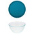 (4) 7402 6-Cup/1.5L Sculpted Glass Mixing Bowls and (4) 7402-PC 6/7-Cup Adriatic Blue Lids