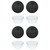 Pyrex (4) 7402 6-Cup Bowls and (4) 7402-PC 6/7 Cup Black Lids