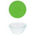 (2) 7402 6-Cup Sculpted Glass Mixing Bowls and (2) 7402-PC 6/7-Cup Green Lids