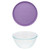 Pyrex (2) 7402 Sculpted Glass Mixing Bowls and (2) 7402-PC Lavender Purple Lids