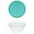 (2) 7402 6-Cup Sculpted Glass Mixing Bowls and (2) 7402-PC 6/7-Cup Light Green Lids