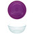 Pyrex (2) 7404 4.5qt Sculpted Glass Mixing Bowls and (2) 7404-PC Thistle Purple Lids
