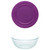 2) 7404 4.5qt Sculpted Glass Mixing Bowls and (2) 7404-PC Thistle Purple Lids