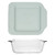 Pyrex 222-D 2.5Qt Deep Glass Baking Dish and 222-PC Sage Green Lid