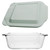2.5Qt Deep Glass Baking Dish and Sage Green Lid