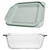 Pyrex 2.5Qt Deep Glass Baking Dish and Sage Green Lid