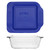 Pyrex 222-D 2.5Qt Deep Glass Baking Dish and 222-PC 2qt Blue Lid