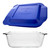 Pyrex 222-D 2.5qt Deep Glass Baking Dish and 222-PC Blue Lid