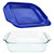 222-D 2.5qt Deep Glass Baking Dish and 222-PC Blue Lid