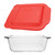 Pyrex 222-D 2.5Qt Deep Glass Baking Dish and 222-PC 2qt Red Lid