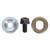 Bosch (1) 2610016801 Blade Screw, (1) 2610021327 Flange Plate, and (1) 2610012032 Inner Flange Plate