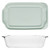 3Qt Deep Glass Baking Dish and Sage Green BPA-Free Plastic Lid
