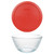 Pyrex 7402 Sculpted Glass Mixing Bowl and 7402-PC Poppy Red Lid