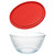 Pyrex 7402 6-Cup Sculpted Mixing Bowl and 7402-PC Poppy Red Lid