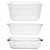 Snapware (1) 8602 2-Cup Total Solutions Glass Dish, (1) 8602R 3-Cup and (1) 8602R-D 5-Cup Total Solutions Plastic Food Containers