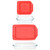 Pyrex 222,233 Glass Baking Dishes with Red Lids