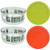 Pyrex 7201 4-Cup Fright Night Glass Bowls w/ 7201-PC Edamame Green and Pumpkin Orange Lid Covers