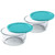 Pyrex Simply Store 7200 2-Cup Glass Storage Bowls w/ 7200-PC 2-Cup Turquoise Lid Covers