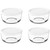 Pyrex 7201 4-Cup Glass Food Storage Bowls w/ 7201-PC 4-Cup White Plastic Lid Covers