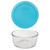 Pyrex 7201 4-Cup Round Glass Food Storage Bowl w/ 7201-PC Surf Blue Lid Cover