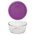 Pyrex 7201 4-Cup Round Glass Food Storage Bowl with 7201-PC Thistle Purple Plastic Lid Cover