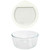 Pyrex 7203 7-Cup Clear Glass Storage Bowl w/ Pyrex OV-7402 Glass and White Silicone Lid Pyrex 7203 7-Cup Clear Glass Storage Bowl w/ Pyrex OV-7402 Glass and White Silicone Lid