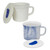 Corningware 20 oz Blue Speckled & Blue Marble Meal Mugs with Lids