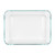 Pyrex 7210 3-Cup Rectangle Glass Food Storage Dish and 7210-PC White Plastic Lid Cover (6-Pack)