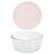 Pyrex 7203 7-Cup Round Glass Food Storage Bowl with 7402-PC Loring Pink Plastic Lid Cover