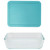 Pyrex 7211 6-Cup Rectangle Glass Food Storage Dish w/ 7211-PC 6-Cup Turquoise Lid Cover