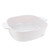 Corningware A-2-B-JW Just White Pyroceram Small Dish & A-3-B-JW Just White Pyroceram Stove Top Big Dish & (2) A-2-PC White Plastic Lids