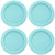 Pyrex 7202-PC Jade Dust Green Round Plastic Food Storage Replacement Lid Cover (4-Pack)