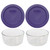 Pyrex 7202 1 Cup Glass Dish & 7202-PC 1 Cup Plum Purple Replacement Lid Cover (2-Pack)