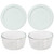 Pyrex 7202 1 Cup Glass Dish & 7202-PC 1 Cup White Replacement Lid Cover (2-Pack)