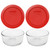 Pyrex Simply Store 7200 2-Cup Glass Storage Bowl and 7200-PC 2-Cup Poppy Red Lid Cover (2-Pack)