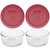 Pyrex Simply Store 7200 2-Cup Glass Storage Bowl and 7200-PC 2-Cup Sangria Red Lid Cover (2-Pack)