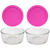 Pyrex (2) 7201 4-Cup Glass Bowls & (2) 7201-PC Berry Pink Lids