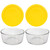 Pyrex (2) 7201 4-Cup Glass Bowls & (2) 7201-PC Meyer Lemon Yellow Plastic Lids