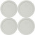 Pyrex 7201-PC Sleek Silver Round Plastic Food Storage Replacement Lid Cover (4-Pack)