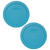Pyrex 7201-PC Teal Blue Round Plastic Food Storage Replacement Lid Cover, Made in the USA (2-Pack)