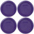 Pyrex 7200-PC Plum Purple Round Plastic Food Storage Replacement Lid Cover (4-Pack)