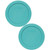 Pyrex 7200-PC Turquoise Round Plastic Food Storage Replacement Lid Cover (2-Pack)