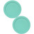 Pyrex 7200-PC Sea Glass Blue Round Plastic Food Storage Replacement Lid Cover (2-Pack)