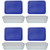 Pyrex 7211 6-Cup Glass Dish & 7211-PC Cadet Blue Plastic Lid (4-Pack)