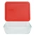 Pyrex 7211 6-Cup Glass Dish & 7211-PC Poppy Red Lid