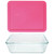Pyrex 7212 11-Cup Glass Food Storage Dish and 7212-PC Berry Pink Lid Cover