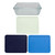 Pyrex (1) 7212 11-Cup Glass Dish & (1) 7212-PC White Lid, (1) 7212-PC Blue Lid, (1) 7212-PC Marine Blue Lid