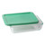 Pyrex (1) 7210 3-cup clear glass dish & (1) 7210-PC light green plastic food storage lid