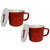 Corningware 1105118 20 oz Red Meal Mug with Vented Plastic Lid (2-Pack)