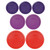 Pyrex (3) 7200-PC Plum Purple Lids, (2) 7201-PC Thistle Purple Lids, and (2) 7402-PC Poppy Red Lids